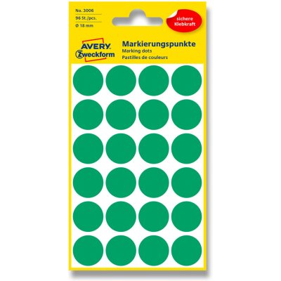 Avery Zweckform 3006 Kulaté etikety 18 mm 96 ks zelené – Sleviste.cz