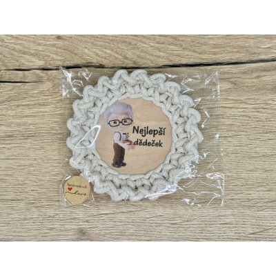 Ručně háčkovaný podšálek - Nejlepší dědeček – Hledejceny.cz