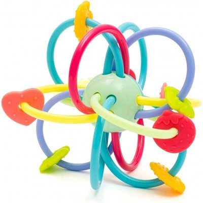 Baby Mix Silikonovo-plastové kousátko s chrastítkem – Zboží Mobilmania