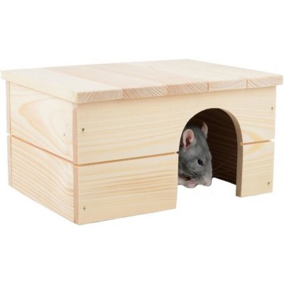 Sedupa domek dřevo králík rovná střecha 24 x 18 x 13 cm – Zboží Mobilmania