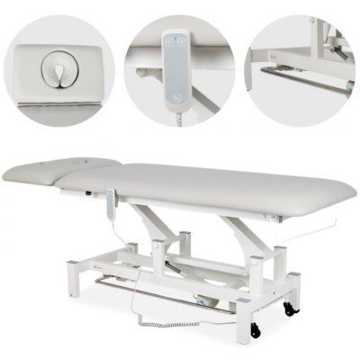 Habys Masážní stůl Fortis 2 ERGO s nožním ovládáním, k729 světle šedá – Zboží Mobilmania