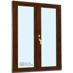 Kömmerling balkonové dveře 70 AD O+OS klapačka levé tmavý dub/tmavý dub 150 x 220 cm oboustranná klika + FAB + hliníkový práh – Hledejceny.cz