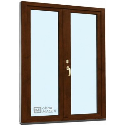 Kömmerling balkonové dveře 70 AD O+OS klapačka levé tmavý dub/tmavý dub 150 x 220 cm oboustranná klika + FAB + hliníkový práh – Hledejceny.cz