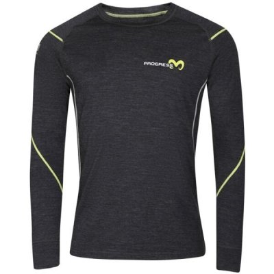 Progress MERINO LS Pánské funkční merino triko černá – Zboží Dáma