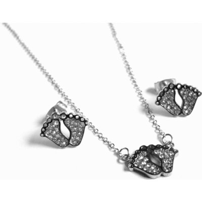 Steel Jewelry set náhrdelník a náušnice dětské nožičky z chirurgické oceli SET090247 – Zbozi.Blesk.cz