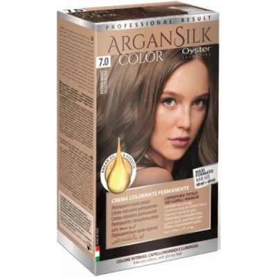 Oyster Cosmetics Permanentní barva na vlasy ARGAN SILK COLOR 7,0 Tmavě kakaová blond – Zboží Dáma
