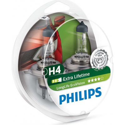 Philips LongLife EcoVision 12342LLECOS2 H4 P43t-38 12V 60/55W – Zboží Mobilmania