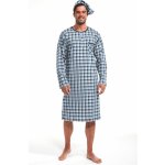 Cornette noční košile dlouhý rukáv s čepičkou modrá – Zboží Mobilmania