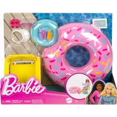 Mattel Barbie® Herní sada na pláž Plovací kruh HPT52 – Zboží Mobilmania
