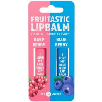 2K Fruitastic odstín Raspberry balzám na rty 4,2 g + balzám na rty 4,2 g Blueberry dárková sada – Zbozi.Blesk.cz