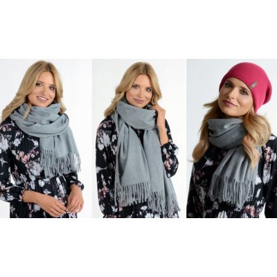 Velký hladký kašmírový s třásněmi ZIZI13 šedý – Zboží Mobilmania