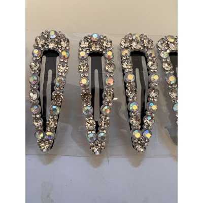 Sponky do vlasů s krystaly Stříbrná – Zboží Mobilmania