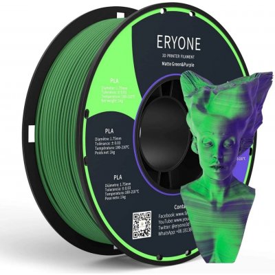 Eryone Dual-Color Matte PLA Purple&Green 1.75mm, 1 kg