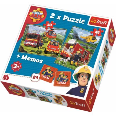Trefl Puzzle 3v1 Požárník Sam + pexeso 1-39 dílků
