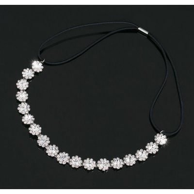 B-TOP Čelenka do vlasů s krystaly Flower - černá/stříbrná – Hledejceny.cz