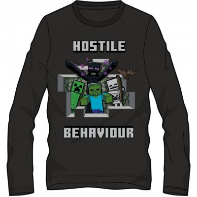 Fashion UK tričko dlouhý rukáv MINECRAFT HOSTILE bavlna – Zboží Mobilmania