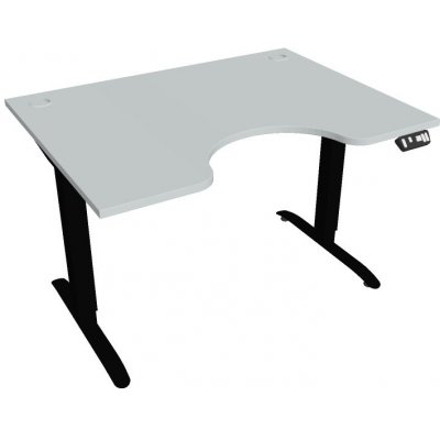 Hobis Office Pro psací stůl Motion MS ERGO 2 Šířka: 120 cm, Barva desky: šedá, Barva kovu: černá RAL 9005 Šířka 120-180 cm / 27 barevných variant