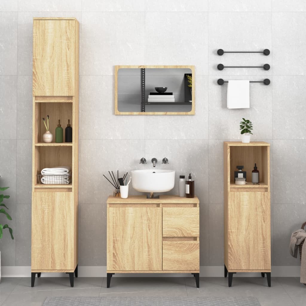 Petrashop Koupelnová skříňka dub sonoma 30 x 30 x 100 cm kompozitní dřevo