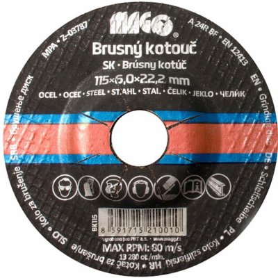 Magg Kotouč brusný 125 x 6 x 22,2 mm BK125 – Zboží Mobilmania