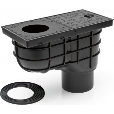 Chuděj Okapová vpusť spodní DN110 pro svod 75/80/90/100/110/125 mm 325 E černá – Hledejceny.cz