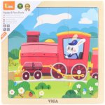 Viga Toys Handy Wooden Puzzle Parní vlak 9 prvků – Hledejceny.cz