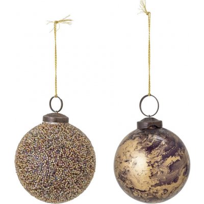 Bloomingville Sada vánočních ozdob skleněné koule Loha Ornament | zlatá – Hledejceny.cz