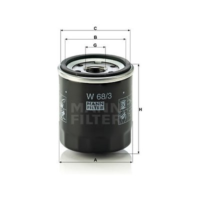 MANN-FILTER Olejový filtr W 68/3