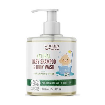 WoodenSpoon Dětský sprchový gel a šampon na vlasy 2v1 bez parfumace 300 ml