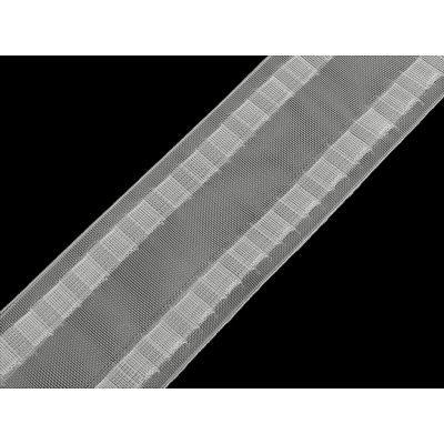 Záclonovka šíře 80 mm s poutky na kovové háčky, střední, transparent – Zboží Dáma