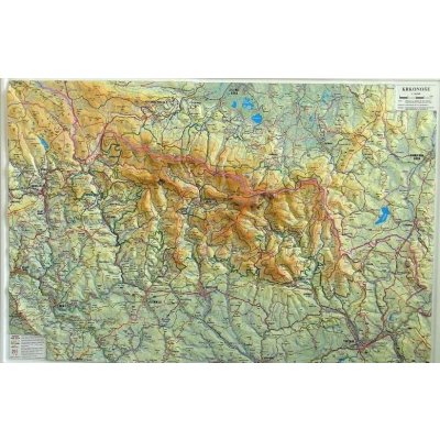 Krkonoše - plastická mapa 90 x 62 cm v dřevěném rámu – Hledejceny.cz
