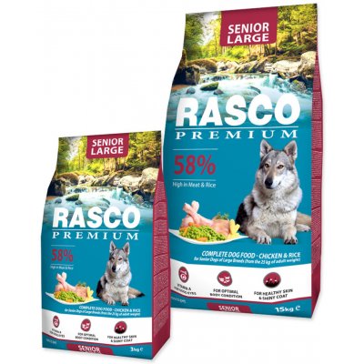 Rasco Premium Senior Large kuře s rýží 18 kg