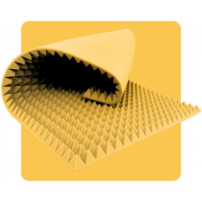 Akustický panel pěna Pyramida 200×100 cm 4 cm žlutý – Hledejceny.cz