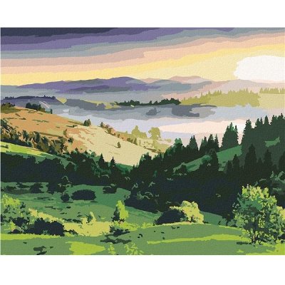 ZUTY Malování podle čísel KRAJINA KOPCE A STROMY 40 x 50 cm – Zboží Dáma
