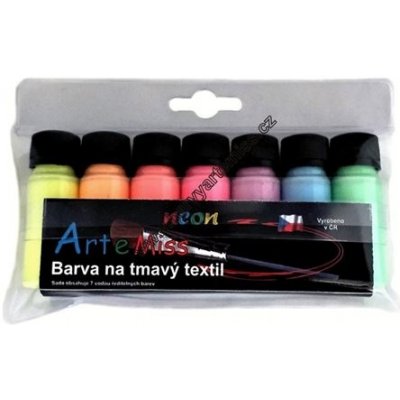 Sada barev na tmavý textil - neonové 7 x 12g – Zbozi.Blesk.cz