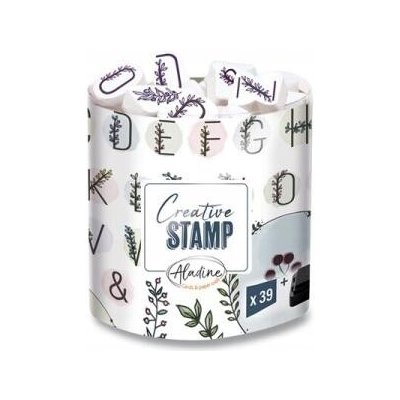 Aladine Razítka pro scrapbooking - abeceda, písmena v listu, černá – Zboží Dáma