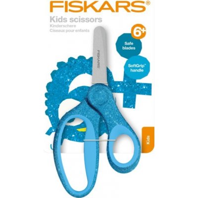 FISKARS Dětské nůžky se zaoblenou špičkou 13 cm - modré třpytky FISKARS 1064073 – Hledejceny.cz