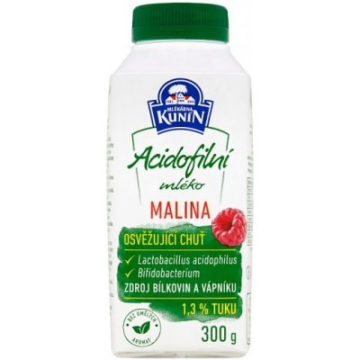 Mlékárna Kunín Acidofilní mléko malina 300 g – Zboží Dáma