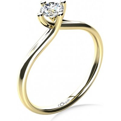 Couple zásnubní prsten ze žlutého zlata s velkým zirkonem 6814114 0 1 – Zboží Mobilmania