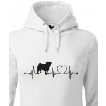 Bezvatriko dámská mikina Mops tep Bílá 1173 – Zboží Dáma