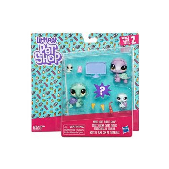 Hasbro Littlest Pet Shop Rodinné balení zvířátek Želví rodnika u televize