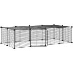 vidaXL 20panelová ohrádka pro zvířata s dvířky černá 35 x 35 cm ocel – Zboží Dáma