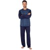 Pánské pyžamo Evona 129 pánské pyžamo dlouhé tm.modré