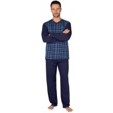 Evona 129 pánské pyžamo dlouhé tm.modré