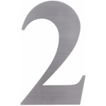 Nerezové domovní číslo 0-9 s výškou 156mm, tloušťka 1,5mm s 3M páskou pro přilepení Číslo: 2 – Zbozi.Blesk.cz