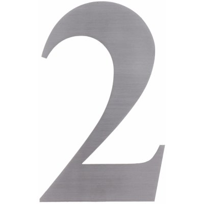 Nerezové domovní číslo 0-9 s výškou 156mm, tloušťka 1,5mm s 3M páskou pro přilepení Číslo: 2 – Zbozi.Blesk.cz
