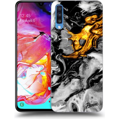 Pouzdro Picasee silikonové Samsung Galaxy A70 A705F - Black Gold 2 čiré – Zboží Mobilmania