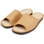 Vlnka pánské kožené pantofle bez špice světle hnědá – Sleviste.cz