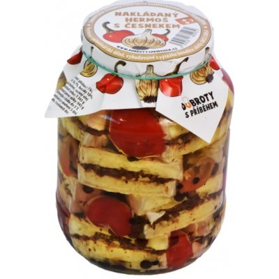 Dobrotyspribehem.cz Nakládaný hermelín s česnekem 1,5 kg – Zboží Dáma