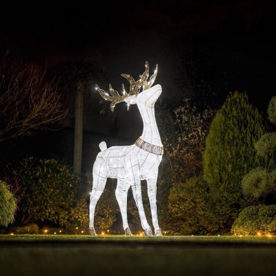 DECOLED 3D LED světelný jelen 150 cm, ledově bílý s Flash, 161 diod – Hledejceny.cz