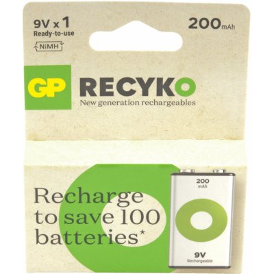 GP ReCyko 9V 200mAh 1ks 1032521021 – Zboží Živě